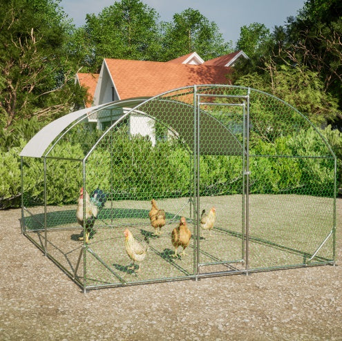 Large metal chicken coop for outdoors