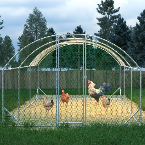 Large metal chicken coop outdoor