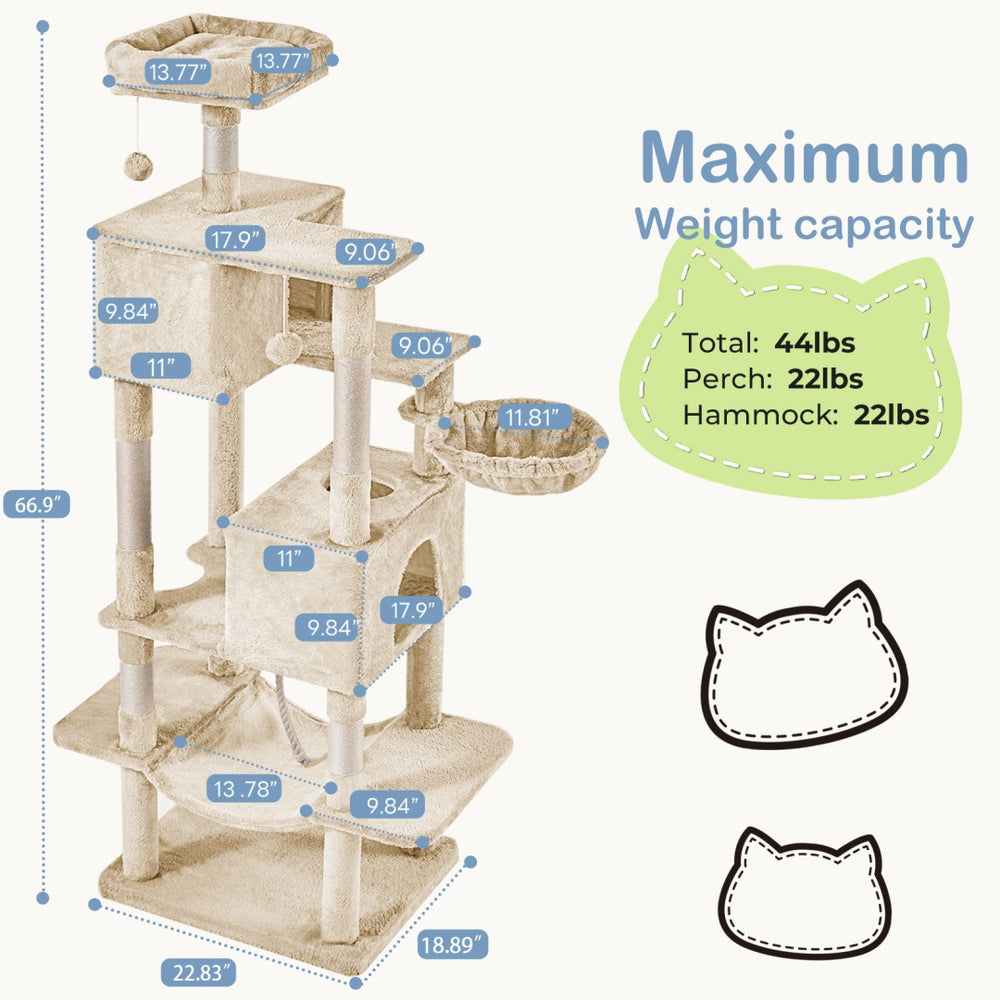 Large multi-cat climbing tree