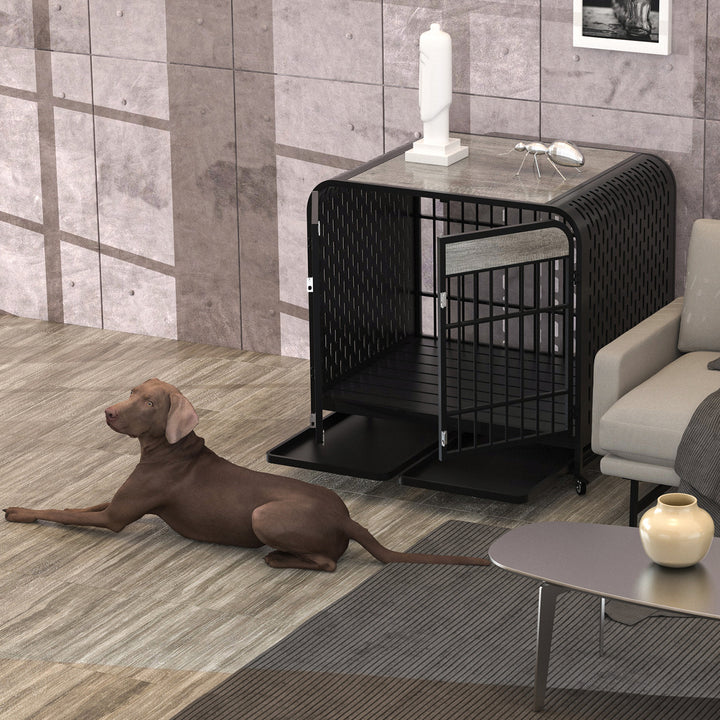 Large wooden pet crate furniture