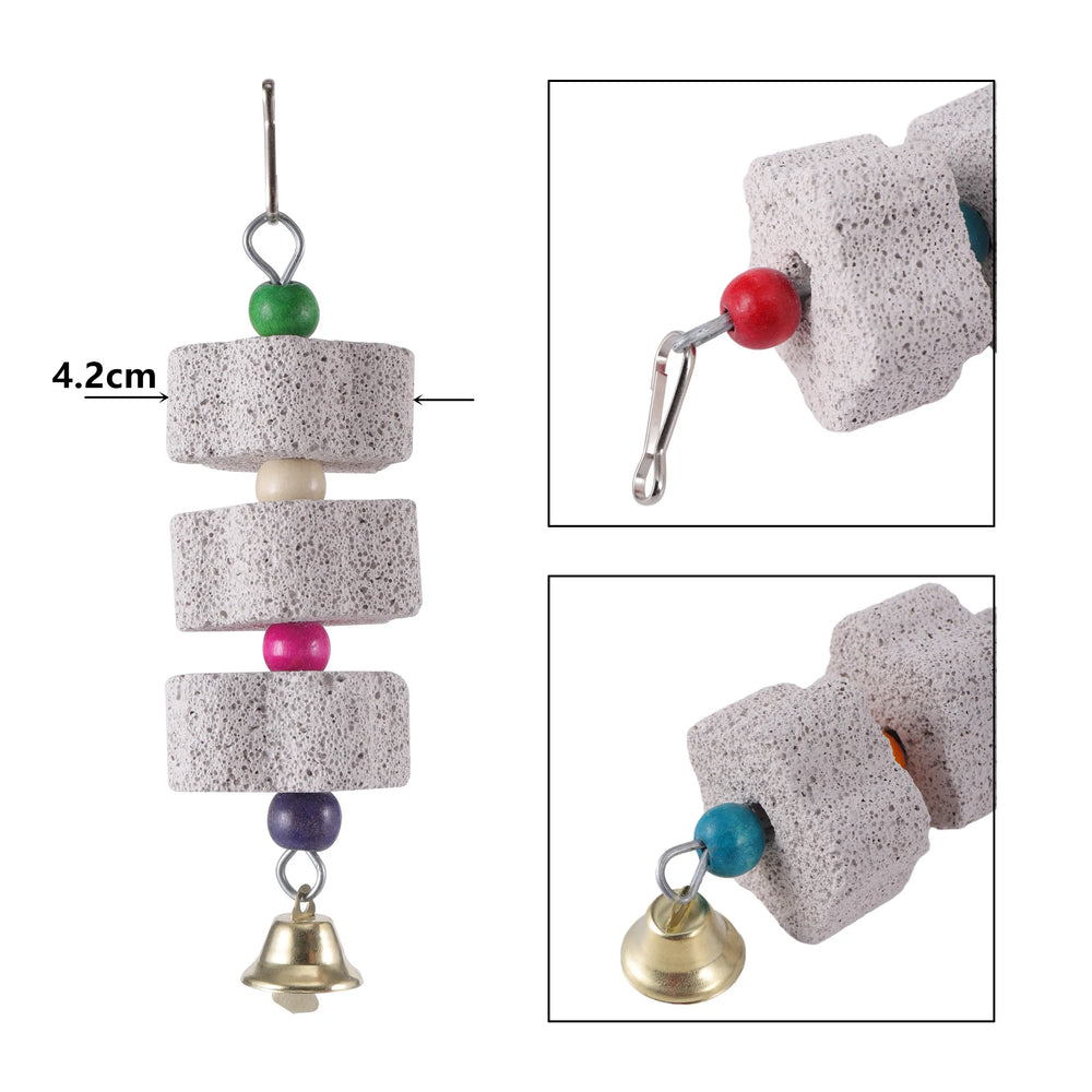 Length of Stone Mineral Parrot Bird Toy