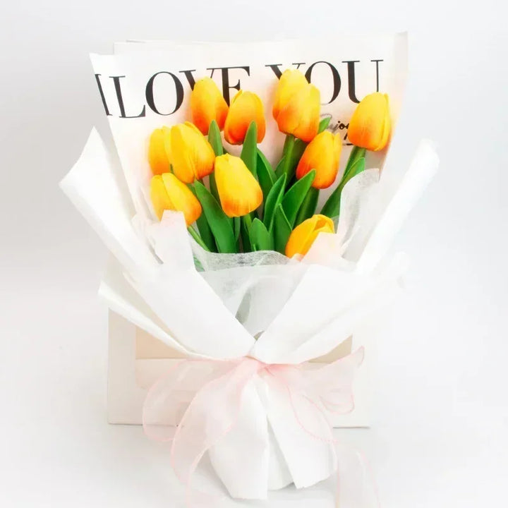 Lifelike tulip floral arrangement