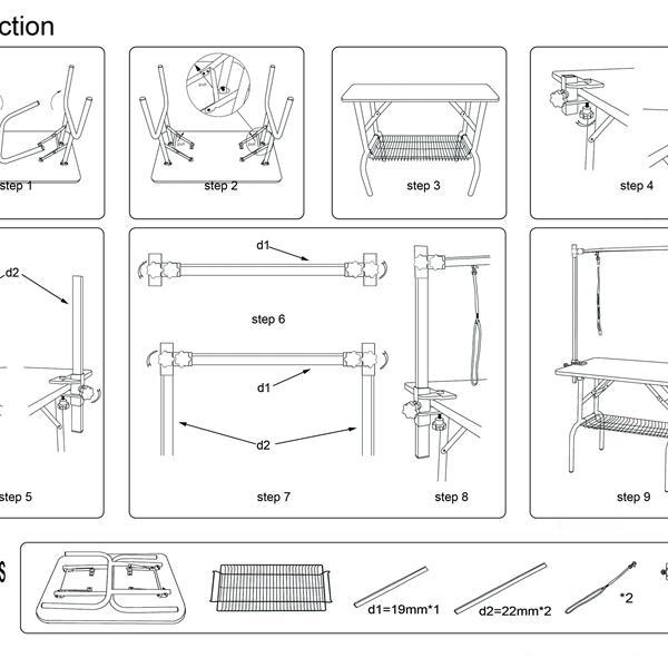 Lightweight 36 inch grooming table design
