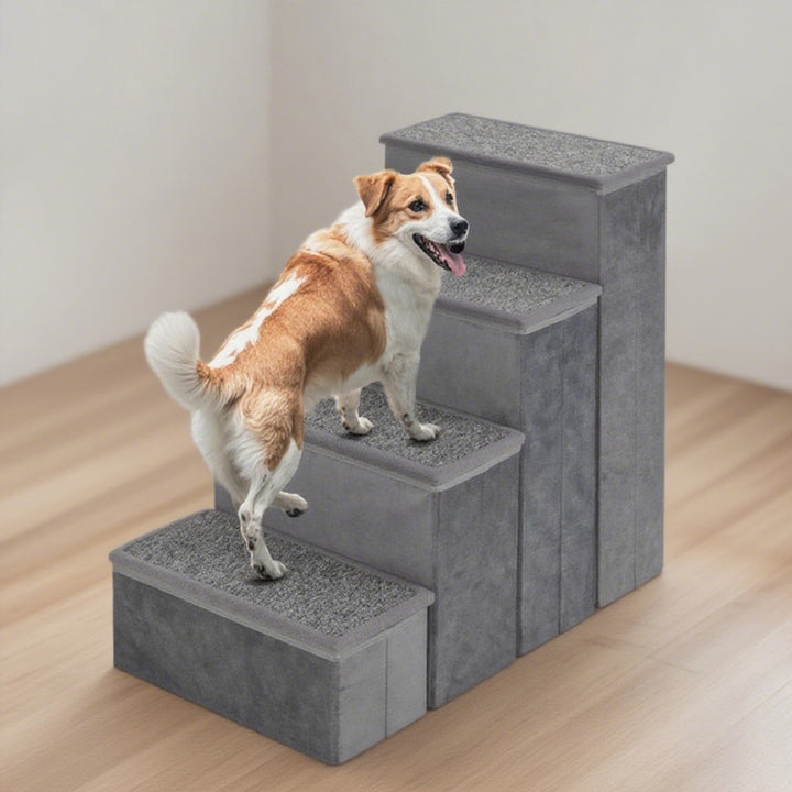 Lightweight dog stairs with adjustable steps