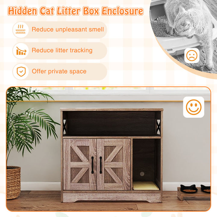 Litter box enclosure with top storage