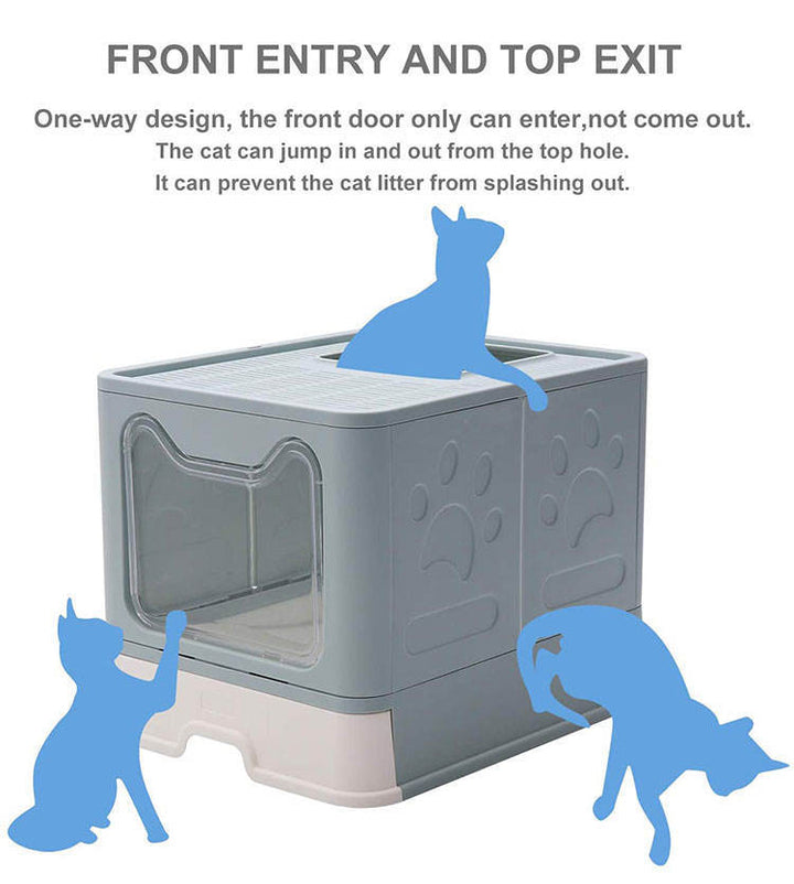 Litter box with catching lid