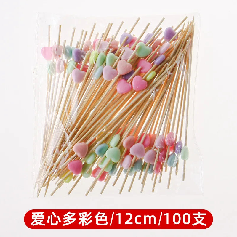 Love-themed bamboo skewers for cocktails