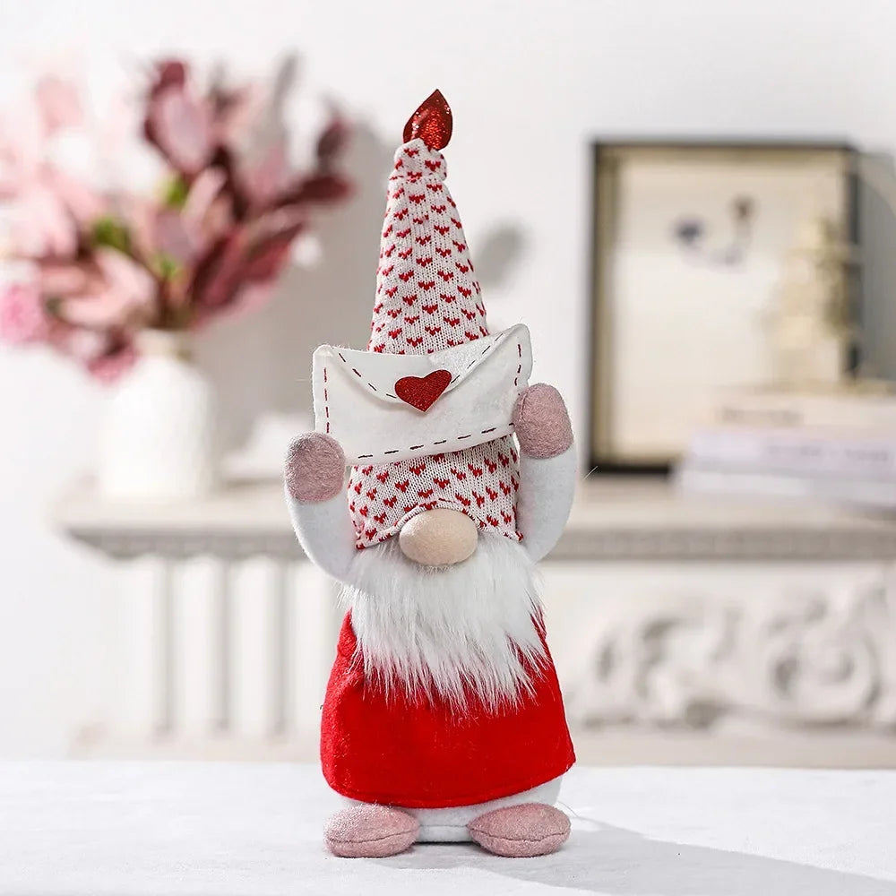 Love-themed gnome plush for anniversary surprises