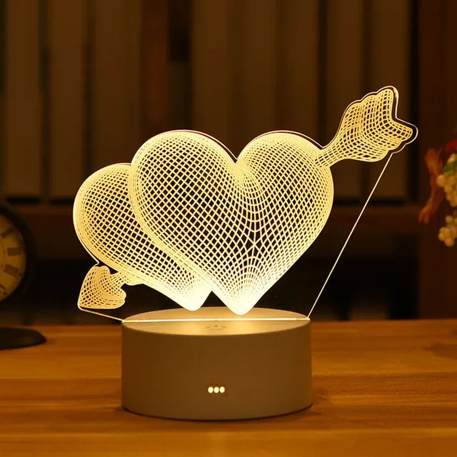 Love-themed night light for bedroom