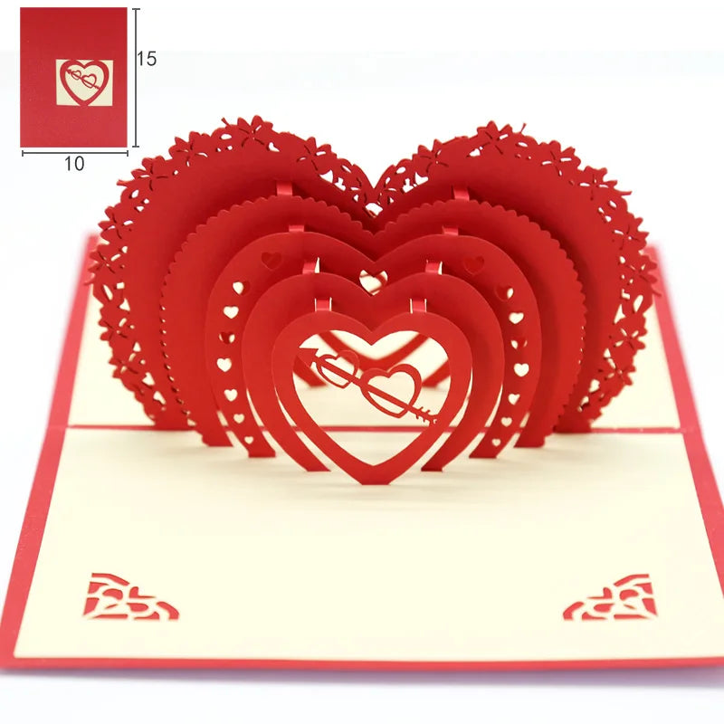 Love-themed pop-up anniversary card