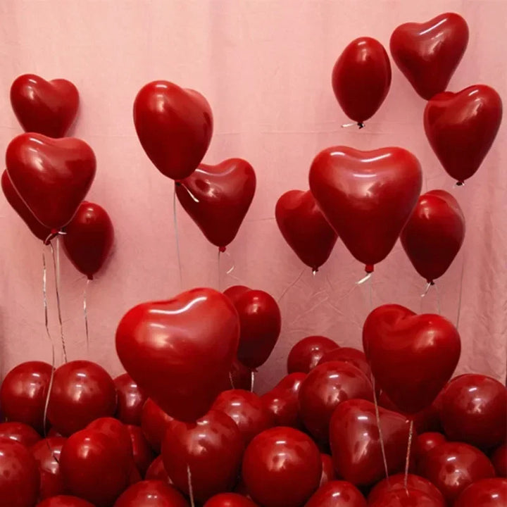 Love-themed red heart balloons for parties