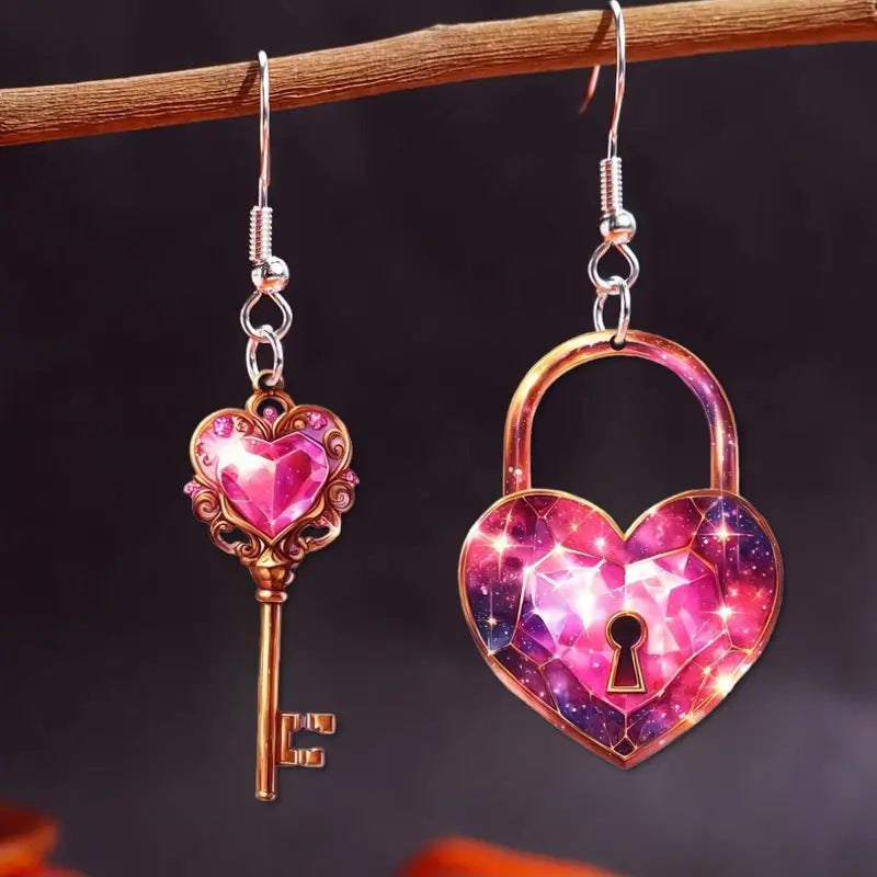 Love Key Lock Earrings
