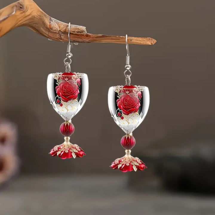 Love Theme Wine Earrings