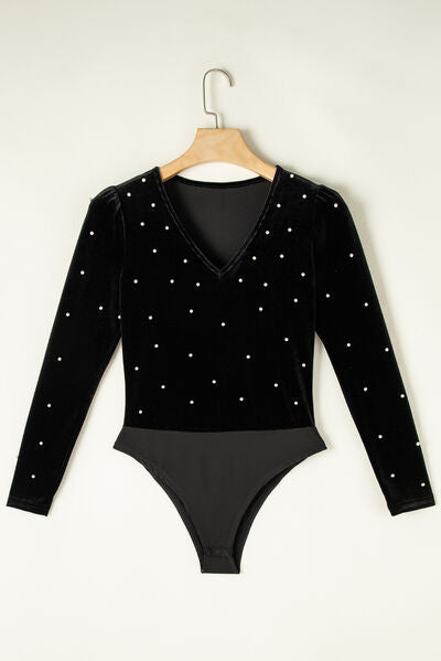 Luxury Velvet Pearl Bodysuit