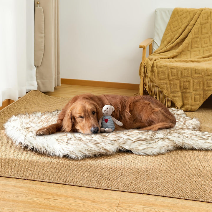 Luxury faux fur memory foam dog bed