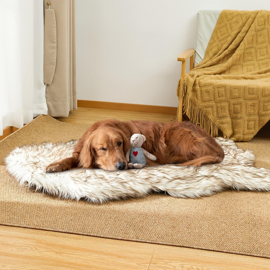 Luxury faux fur memory foam dog bed