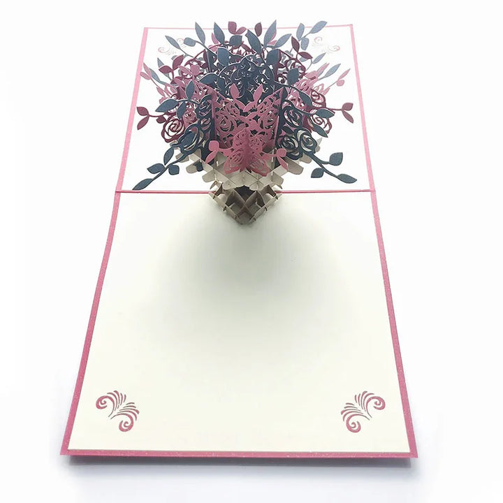 Luxury pop-up card with elegant laser-cut design