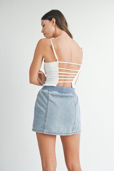 MABLE Strappy Back Cropped Cami back side 
