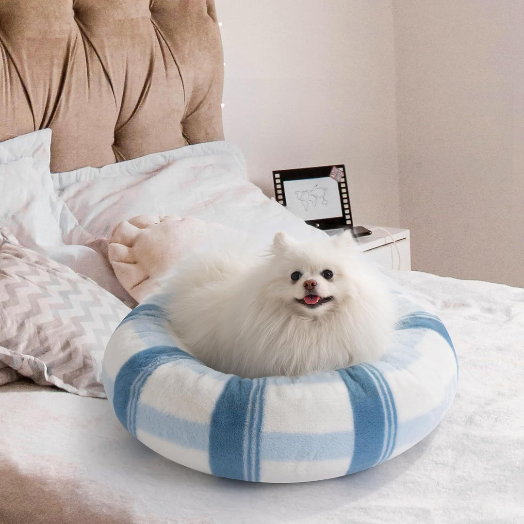 MEWOOFUN Plush Round Cat Bed
