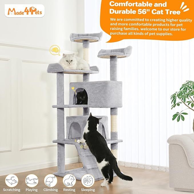 Made4Pets light gray cat furniture tower