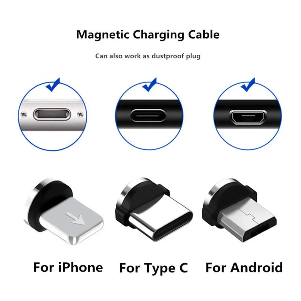 Magnetic Adapter for Micro USB, Type-C, Lightning

