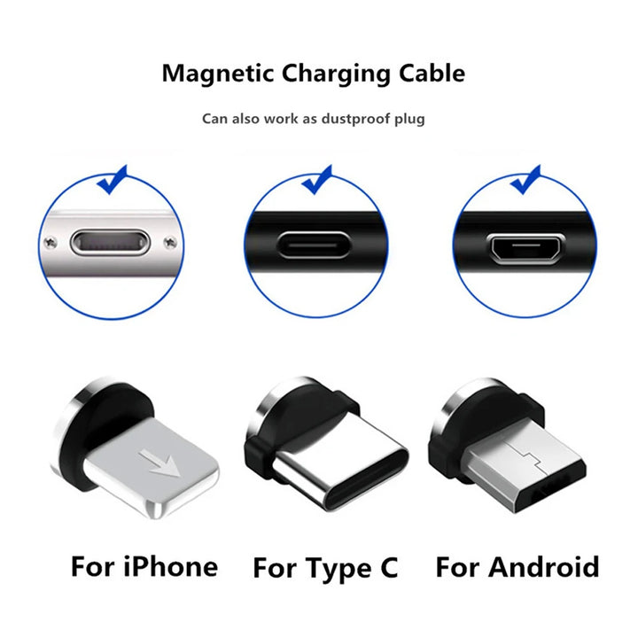 Magnetic Adapter for Micro USB, Type-C, Lightning

