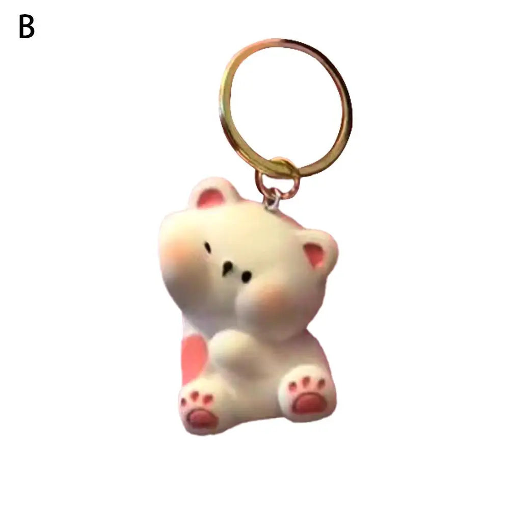 Magnetic attraction bear keychain