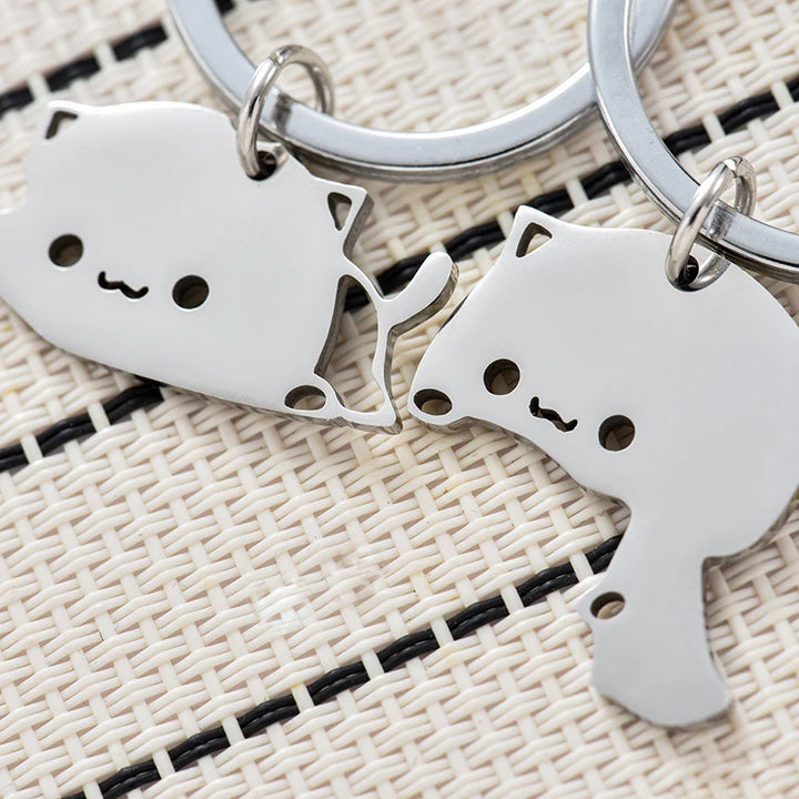 Matching cat keychain set