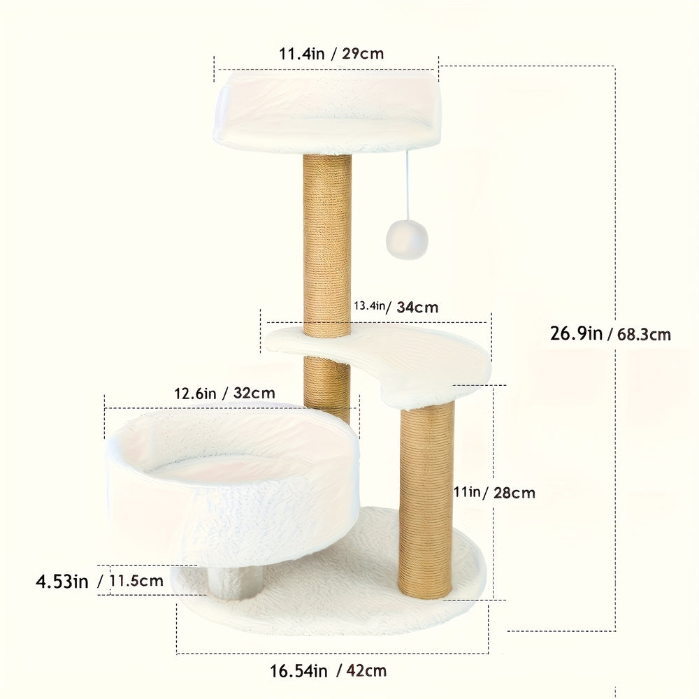 Measurement chart of a cat tree