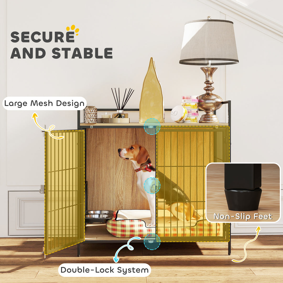 Medium dog crate furniture oak