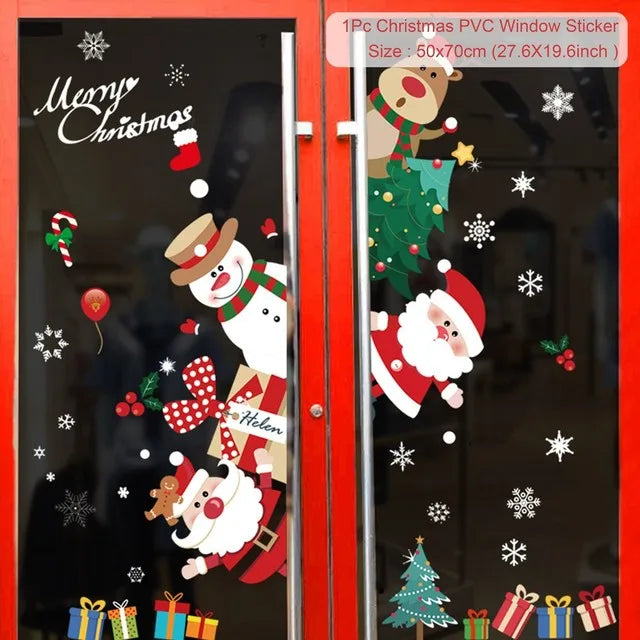 Merry Christmas festive Window sticker design