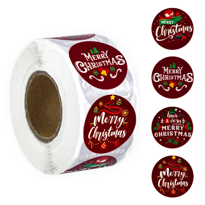 Merry Christmas gift labeling stickers