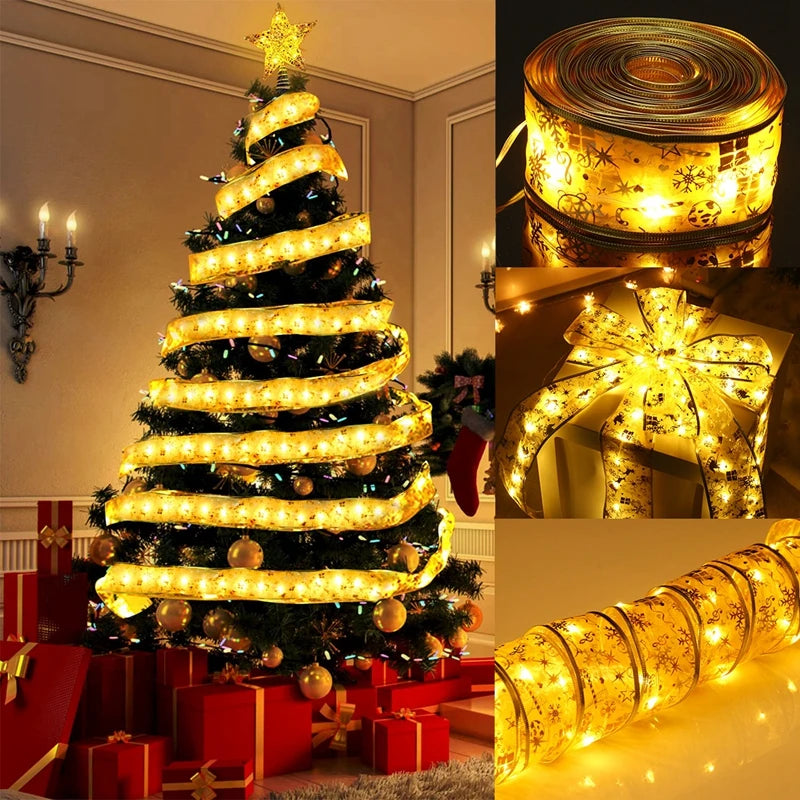 Merry Christmas ribbon lights for festive homes