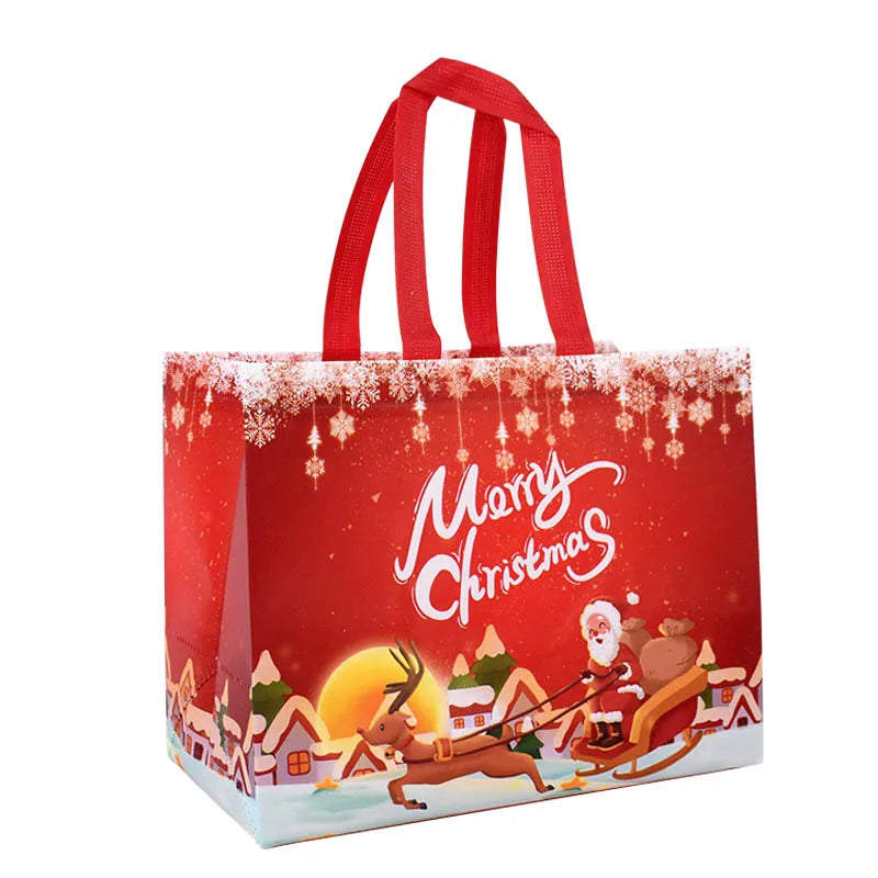 Merry Christmas themed holiday gift packaging bag