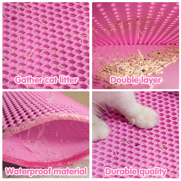 Mess-free cat litter mat