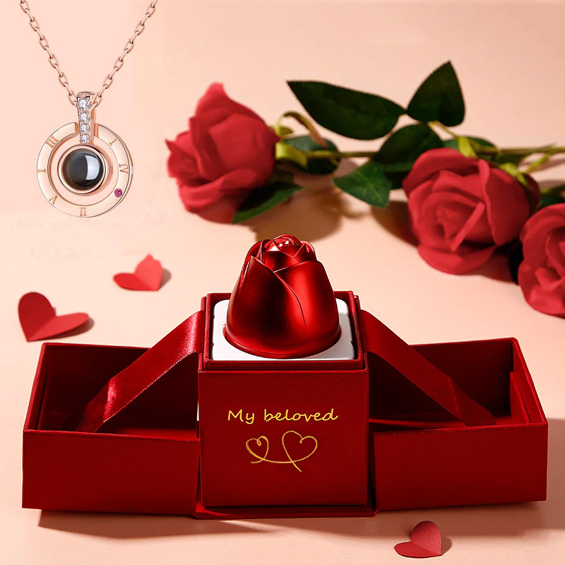 Metal Rose Jewelry Box