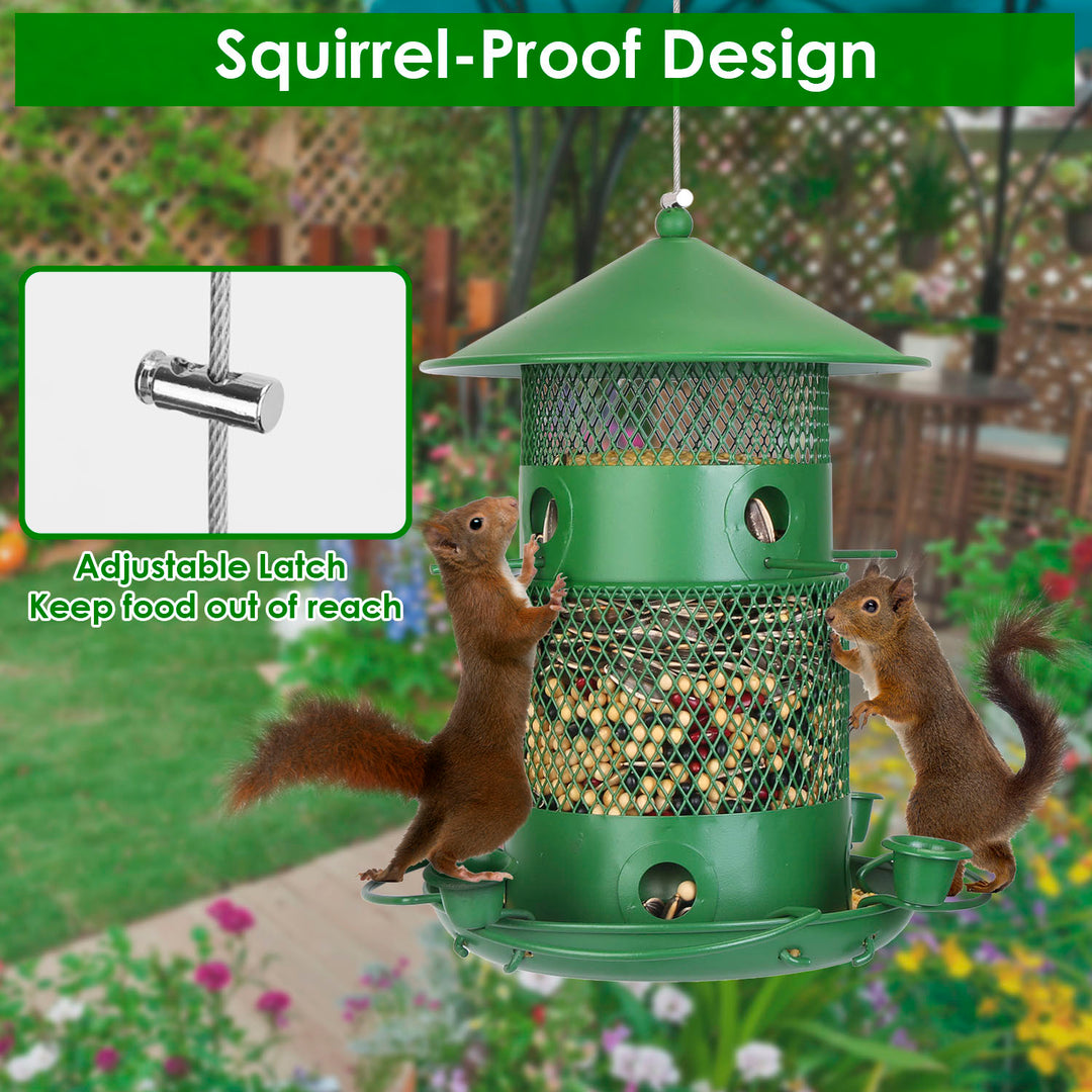 Metal bird feeder for yard hanging