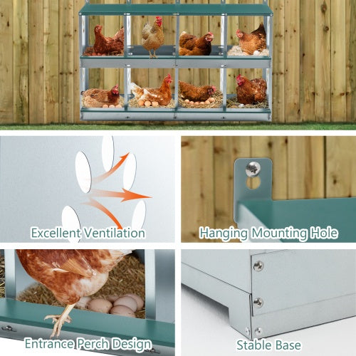 Metal chicken coop nesting box design