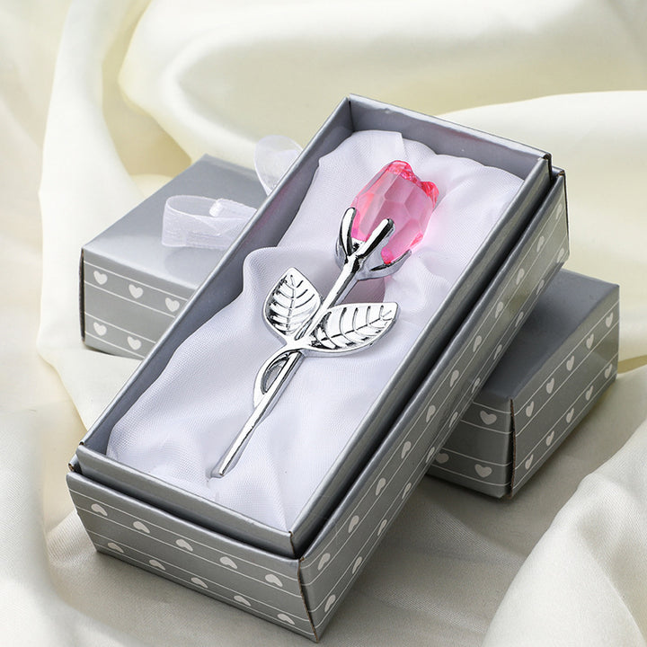 Metal crystal Valentine rose