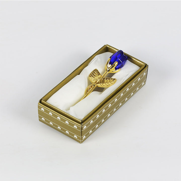 Metal crystal rose decoration