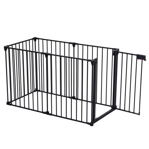 Metal doorway safety fence for pets