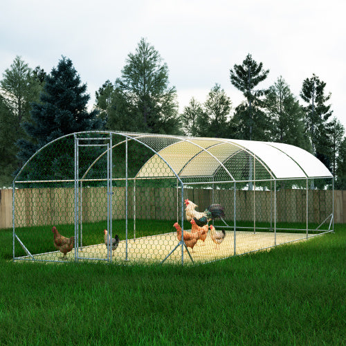 Metal frame poultry cage enclosure