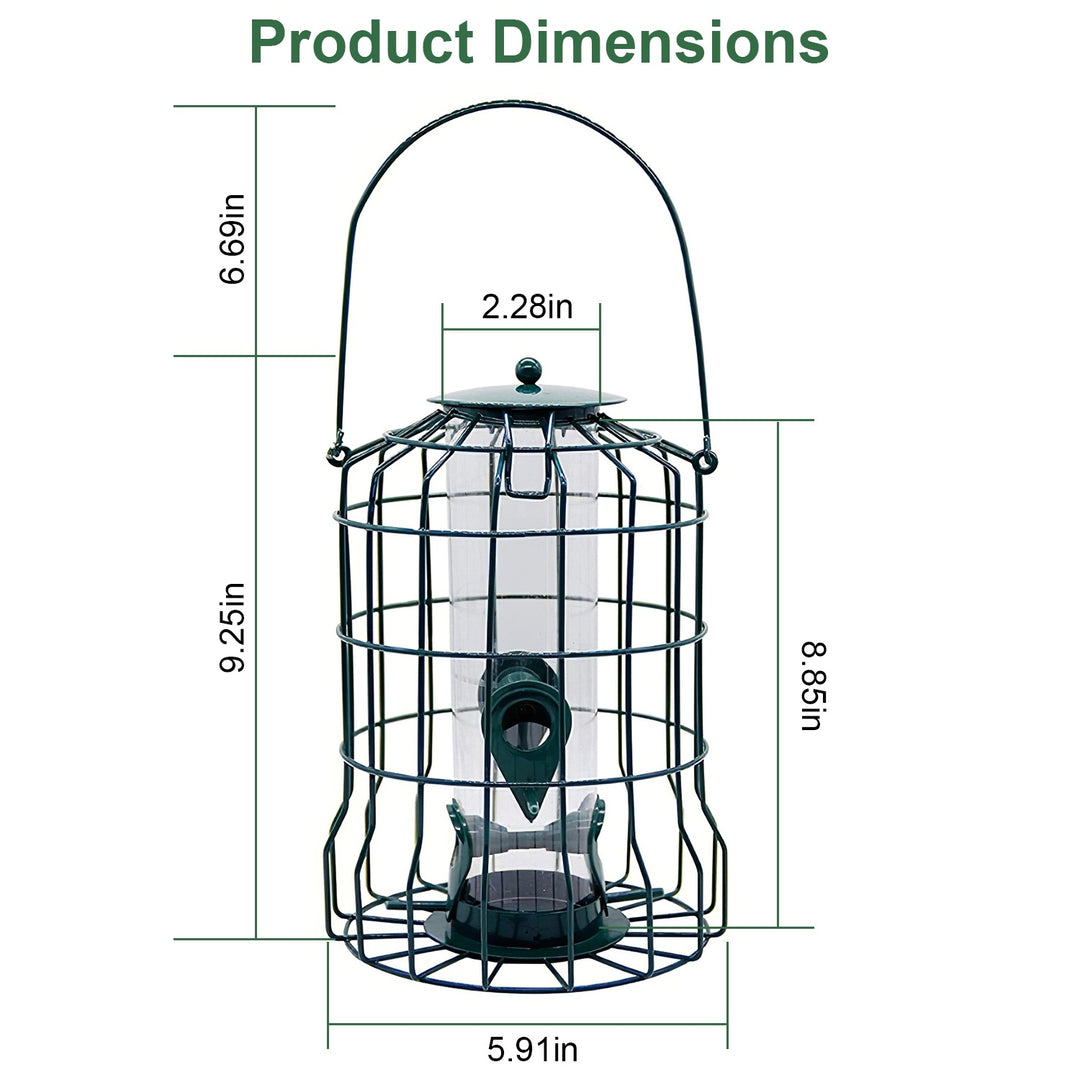 Metal seed feeder for small songbirds