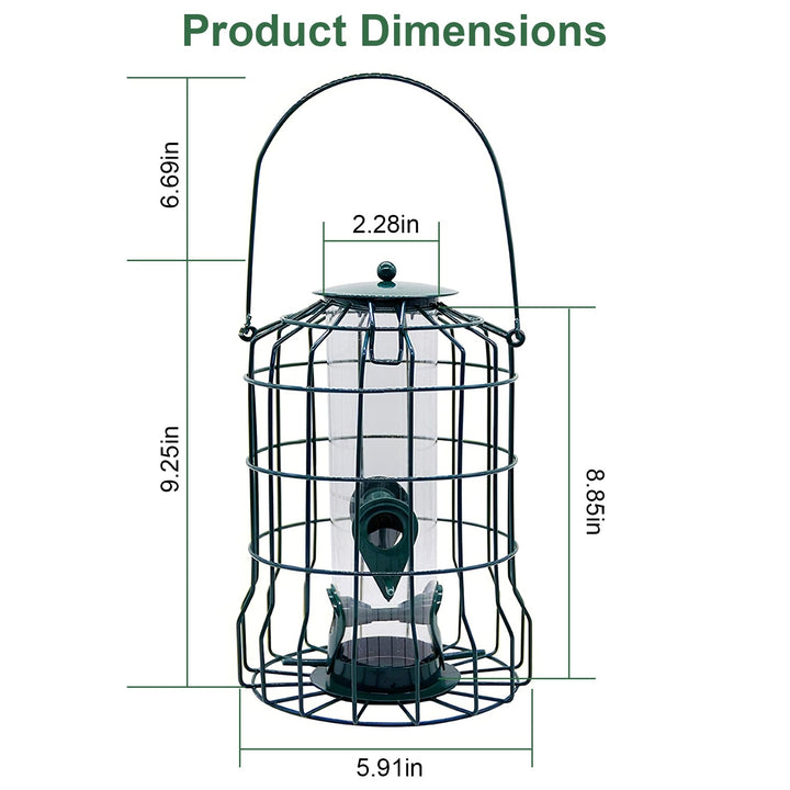 Metal seed feeder for small songbirds