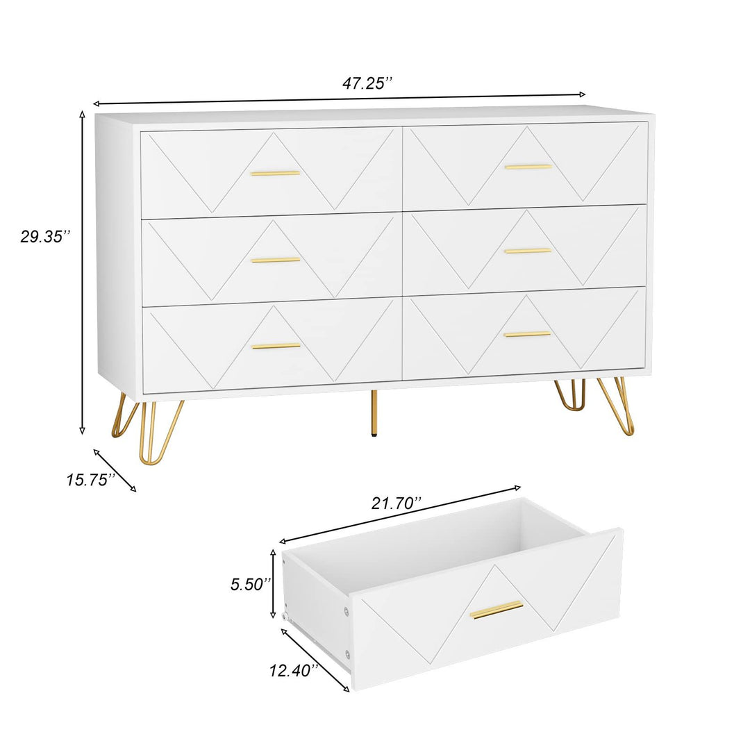 Modern 6-Drawer Dresser Dimensions