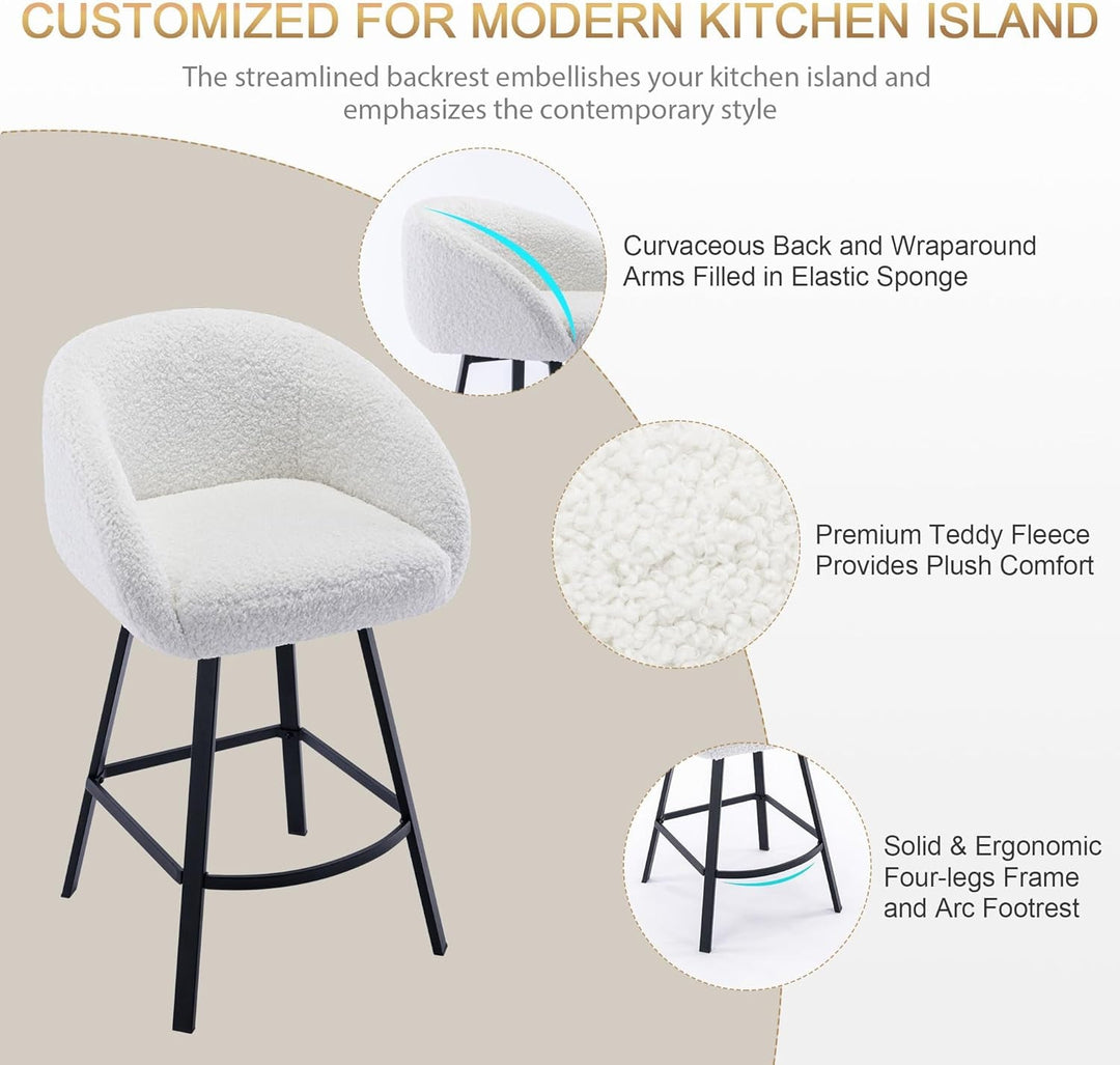 Modern Swivel Bar Stools – 26 Inch Height
