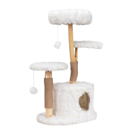 Modern cat tree with natural branch design by KLD The Shop