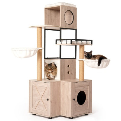 Modern cat tree with washable cushion