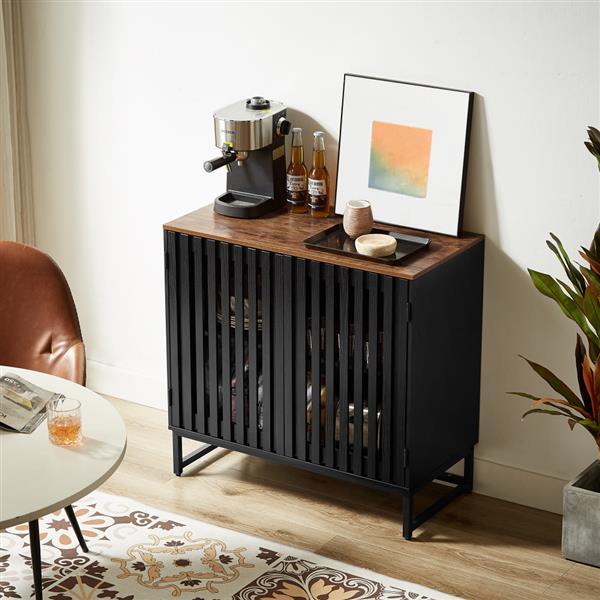 Modern storage cabinet with stripe design