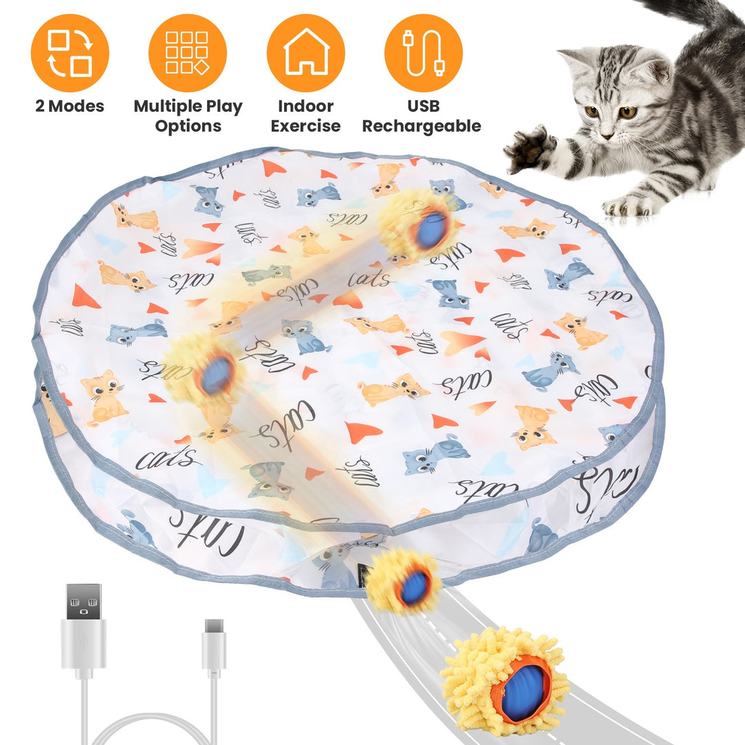 Motion activated rolling cat toy